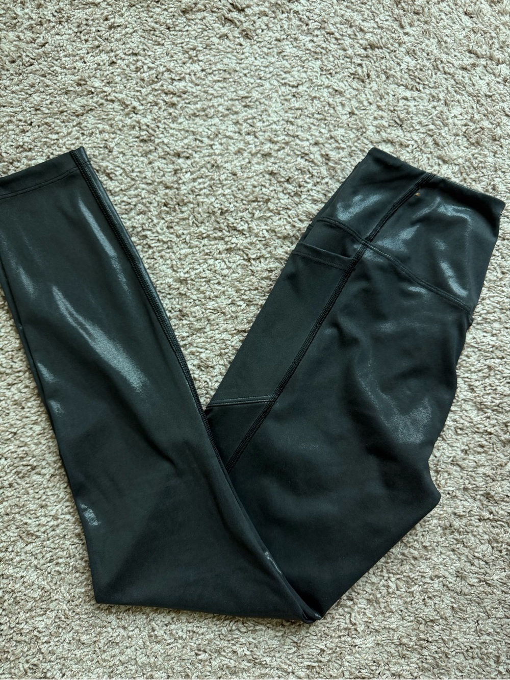 PINK Victoria's Secret Black Shine Leggings